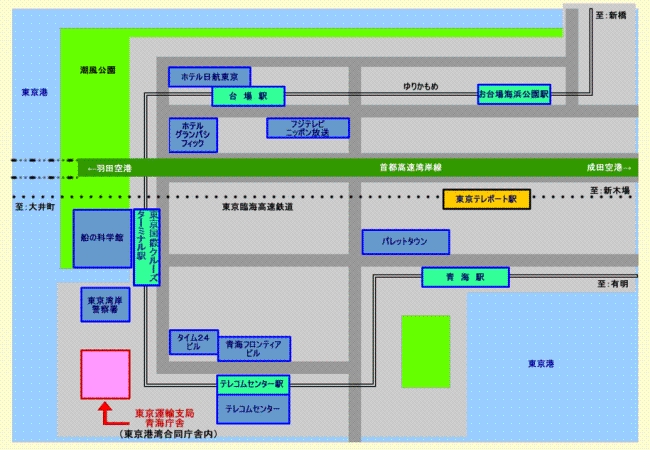 青海庁舎地図