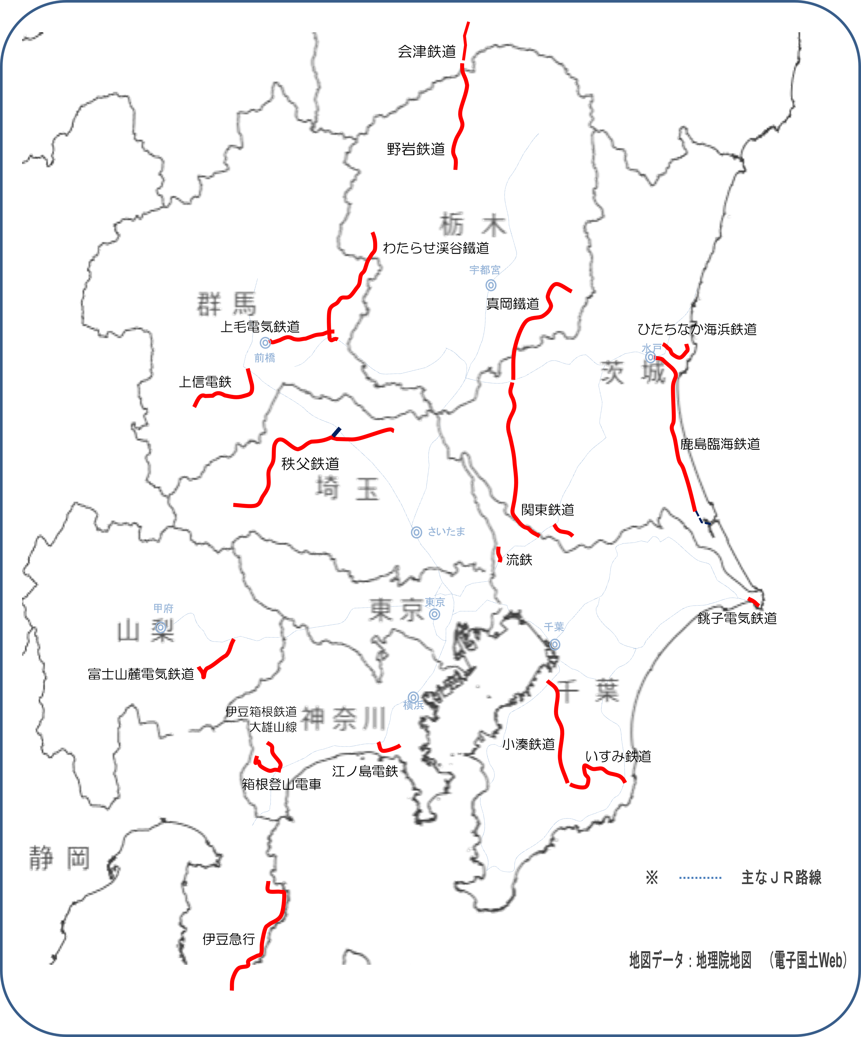 関東鉄道路線図